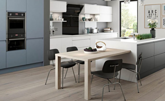 Arena Denim, White & Graphite Painted Kitchen