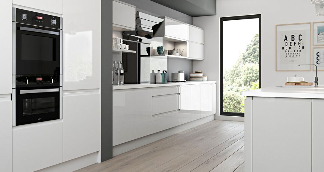 Luzzi White & Grey Gloss Painted Kitchen