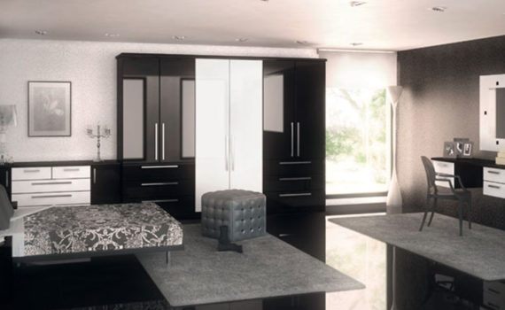 Phoenix Gloss Black & White Bedroom